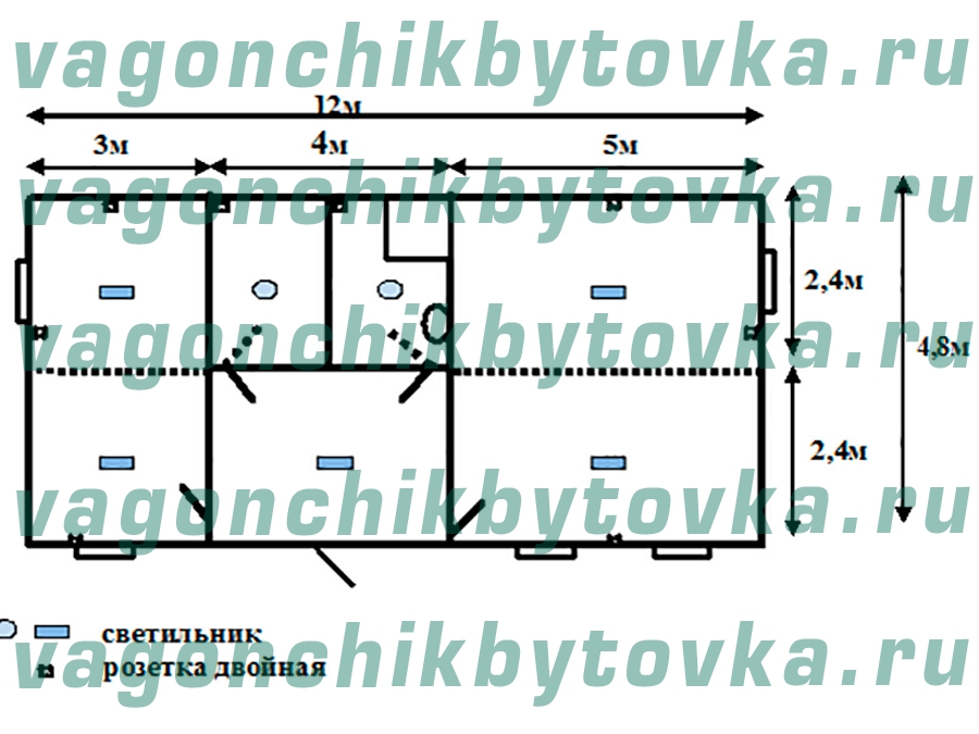 Офис модульный из 2-х БК 12м